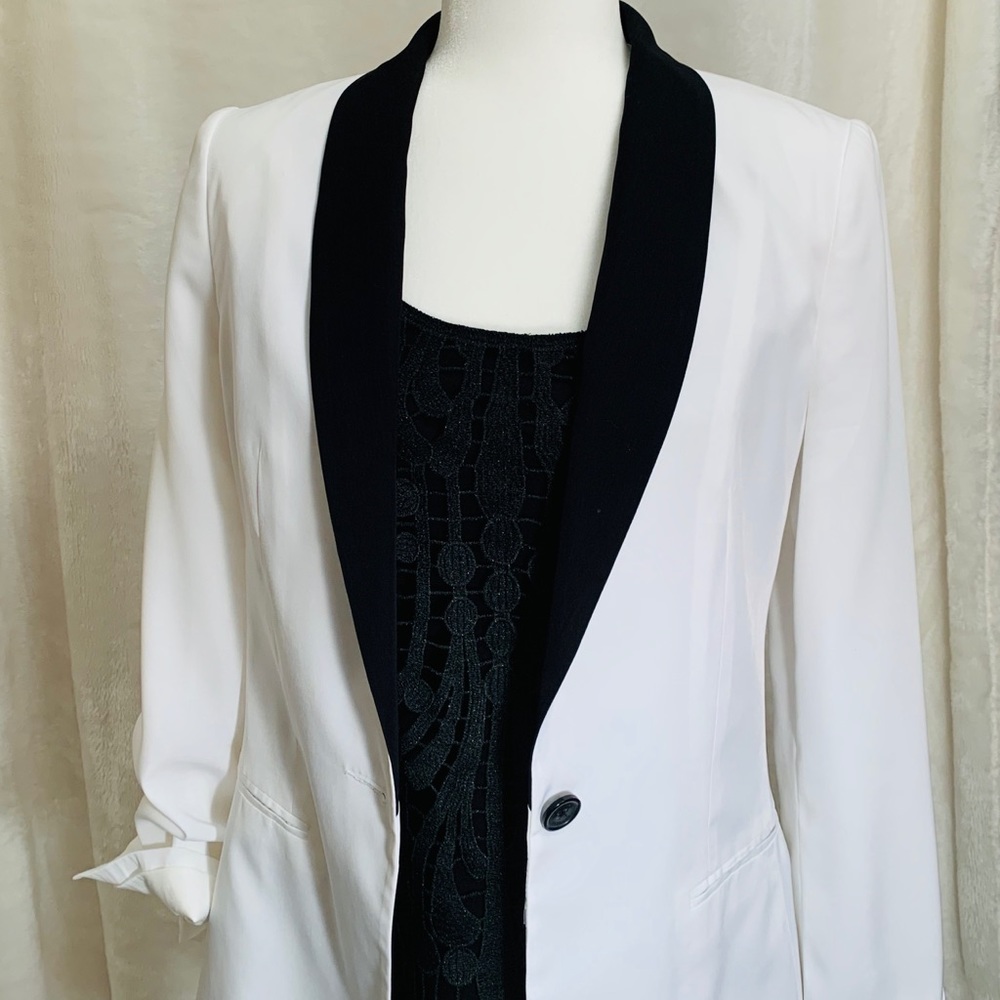 Black and white blazer